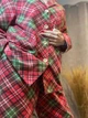 Жіноча фланелева піжама-двійка з сорочкою і штанами в червоно-зеленому кольорі, розмір M - изображение 4