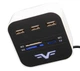 Концентратор USB 2.0 Frime 3хUSB2.0, SD, MS, TF Black/White (FHC-AllinOne3p2W) - изображение 1