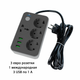 Сітковий фільтр XOKO SP-3-3-1, 2 м, 3 EU розетки, 1 міжнародна розетка, 3 USB сірий - зображення 4