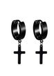 Серьги чёрные кресты конго кольца крестики с подвеской бижутерия Fashion Jewelry (II) 20181 - изображение 3