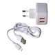 Адаптер KONI Strong сетевой Lightning Cable KS74(L) 2USB 2.4A white - изображение 1