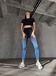 Спортивные женские лосины Ombre с Push Up для фитнеса и йоги Бесшовные Двухцветные XS-S Черно-синие (XV07XS-S) - изображение 6