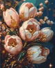 Картина по номерам 50*60 см Цветы. Нежные тюльпаны с красками металлик (золото) Оригами LW 3304 большой размер - изображение 1