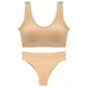 Комплект нижнего белья в рубчик топ бюстгальтер трусики Honey Fashion Accessories One Size S/M бежевый (2-166) - изображение 2