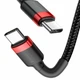 Кабель Baseus Type-C-Type-C PD 1м 60W Cafule Black/Red (CATKLF-G91) - изображение 3