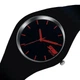 Женские наручные классические часы Skmei 9068 Rubber (Черный с красным) - изображение 3