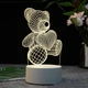 Ночник-светильник 3D акриловый "Мишка с сердцем" Лампа 16 цветов подсветки с пультом - изображение 10