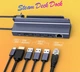 Док-станция NOVOO, совместимая со Steam Deck, 6-в-1 с HDMI 2.0 4K@60Hz, 1 Гбит/с RJ45 Ethernet, 3 порта USB-A 3.0 5 Гбит/с, 100 Вт PD - изображение 1