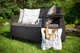 Садовий диван для тераси,меблі Keter Corfu II Love Seat 258973 графіт - зображення 2