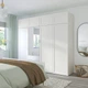 Шкаф 8 дверей + 3 ящика IKEA ОПХУС, белый STRAUMEN зеркальное стекло, САННИДАЛ белый, 240x57x221 см, - изображение 2