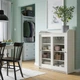 Шафа зі скляними дверцятами IKEA HAUGA ХАУГА, білий, 105х116 см, 304.150.55 - зображення 2