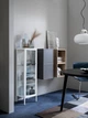 Шафа зі скляними дверцятами IKEA BAGGEBO БАГГЕБО, метал, білий, 34x30x116 см, 805.029.98 - зображення 2