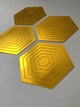 Зеркальная наклейка на стену "Hexagon" - акриловая панель для декора интерьера, самоклеящаяся, 24 шт, золото (710033) - изображение 4