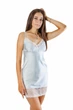 Нічна сорочка жіноча з мікрофібри та мережива Felisiya Lingerie Блакитний 143-051S - зображення 8