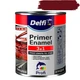 Грунт-эмаль по ржавчине 3в1 Delfi вишнёвая 0.9кг - изображение 1