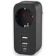 Мережевий адаптер з 2USB + USB-C та заземленням VIDEX ONCORD VF-AD1G2U1C-B Black - зображення 1