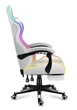 Геймерское Кресло с RGB Подсветкой Компьютерное Игровое Huzaro Force 4.7 RGB White с Подставкой для Ног Белое до 140 кг Польша - изображение 4