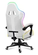 Геймерское Кресло с RGB Подсветкой Компьютерное Игровое Huzaro Force 4.7 RGB White с Подставкой для Ног Белое до 140 кг Польша - изображение 7