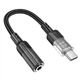 Переходник адаптер Type-C на наушники mini jack 3.5mm AUX HOCO Spirit transparent digital (0.15m, DAC). Black - изображение 3