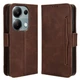 Чехол-книжка с кармашками Deexe Wallet Stand для Xiaomi Redmi Note 13 Pro 4G / Note 14S / Poco M6 Pro - Brown - изображение 1