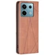 Чехол-книжка с кармашками UniCase Geometric Pattern для Xiaomi Redmi Note 13 Pro 4G - Brown - изображение 3
