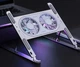 Портативная подставка для ноутбука Aluminium alloy с активным охлаждением и RGB подсветкой Silver - изображение 3