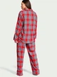 Піжама фланель Victoria's Secret Flannel Long Pajama Set (сорочка+штани) S червона клітинка - зображення 3