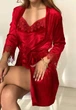 Пижама женская четверка халат майка шорты брюки Tina Collection M красный - изображение 3