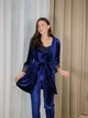 Пижама женская четверка халат майка шорты брюки Tina Collection XL темно-синий - изображение 8
