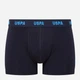 Набір трусів-боксерів чоловічих US Polo Assn 80509 M 3 шт Темно-синій/Блакитний/Принтований (8680557421484) - зображення 3