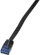 Патч-корд LogiLink Flat Cat 5e U-UTP 15 м Black (CP0140B) - зображення 1