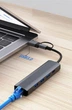 Док-станция Deepfox-2208TU 5 в 2 USB Type-C/Type-A концентратор 5 портов Сетевая карта RJ45 Ethernet LAN адаптер 1000 Мбит/с - изображение 2