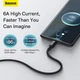 Кабель для швидкого заряджання Baseus Tungsten Gold Fast Charging USB to Type-C 100W 2м Чорний - зображення 11