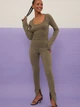 Брюки женские NA-KD 1018-009006-1758 XXS/XS Хаки (7325946315081) - изображение 3