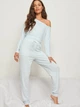 Пижамные штаны женские из вискозы NA-KD 1659-000113-0617 XS Голубые (7325945190016) - изображение 3