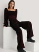 Брюки женские NA-KD 1018-006679-0212 36 Бордовые (7325943089633) - изображение 5