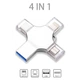 Флешка 4-в-1 128 ГБ Lightning USB Type-C для Apple iPhone iPad, Android, компьютера, ноутбука, металлическая - изображение 1