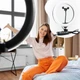 Кольцевая LED лампа YQ-320B (30см) с пультом и держателем телефона Black - изображение 7