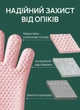 Набор кухонных прихваток для горячего VersaHome силиконовая перчатка для кухни термостойкая жаропрочная розовая 2шт (А101) - изображение 5