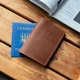 Коньячная обложка на паспорт с гербом для документов KONSUL из натуральной телячьей кожи - изображение 1