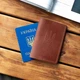 Коньячная обложка на паспорт с гербом для документов KONSUL из натуральной телячьей кожи - изображение 6