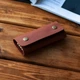 Карманная ключница из натуральной телячьей кожи Vets коньячная карманная на кнопках 4 карабины - изображение 4