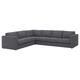 Кутовий диван IKEA VIMLE ВІМЛЕ, 5-місний, ГУННАРЕД класичний сірий, 593.995.78 - изображение 1