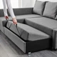 Кутовий диван-ліжко IKEA FRIHETEN ФРІХЕТЕН, з додатковими подушками ззаду, СКІФТЕБУ темно-сірий, 593.266.24 - изображение 3