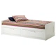 Каркас кушетки із 2 шухлядами IKEA BRIMNES БРІМНЕС, білий, 80х200 см, 002.287.05 - изображение 1