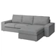 3-місний диван із кушеткою IKEA KIVIK КІВІК, Tibbleby бежевий, сірий, 994.405.90 - зображення 2