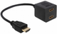 Adapter Delock HDMI - 2 x HDMI Black (4043619650569) - obraz 1