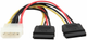 Kabel Lanberg Molex - 2 x SATA M/F 0.3 m Black (CA-HDSA-11CU-0030) - obraz 1