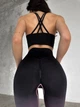 Спортивные женские леггинсы Ombre с Push Up для фитнеса и йоги Бесшовные Двухцветные S-M Черно-розовые (XV01S-M) - изображение 6