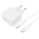 Адаптер мережевий HOCO CS13A Type-C to Type-C cable 20W 3A White - зображення 2